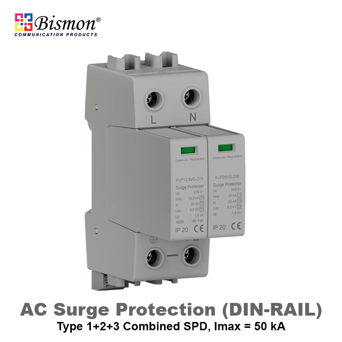 AC Surge Protection 50KA Din-rail Type 1-2-3 (อุปกรณ์ป้องกันไฟกระชาก SPDและป้องกันฝ้าผ่า)